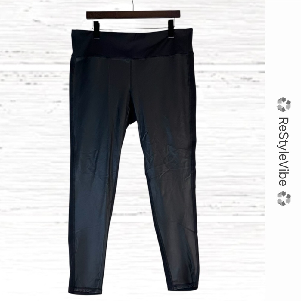 ATHLETA Women’s Size XL Leggings Athletic High Rise Fit Faux Leather Style